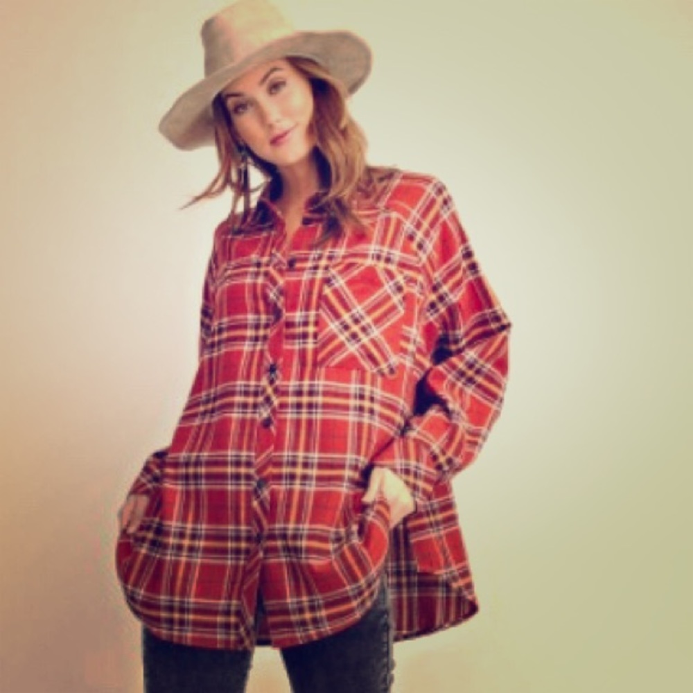 Oversized Flannel button down shirt